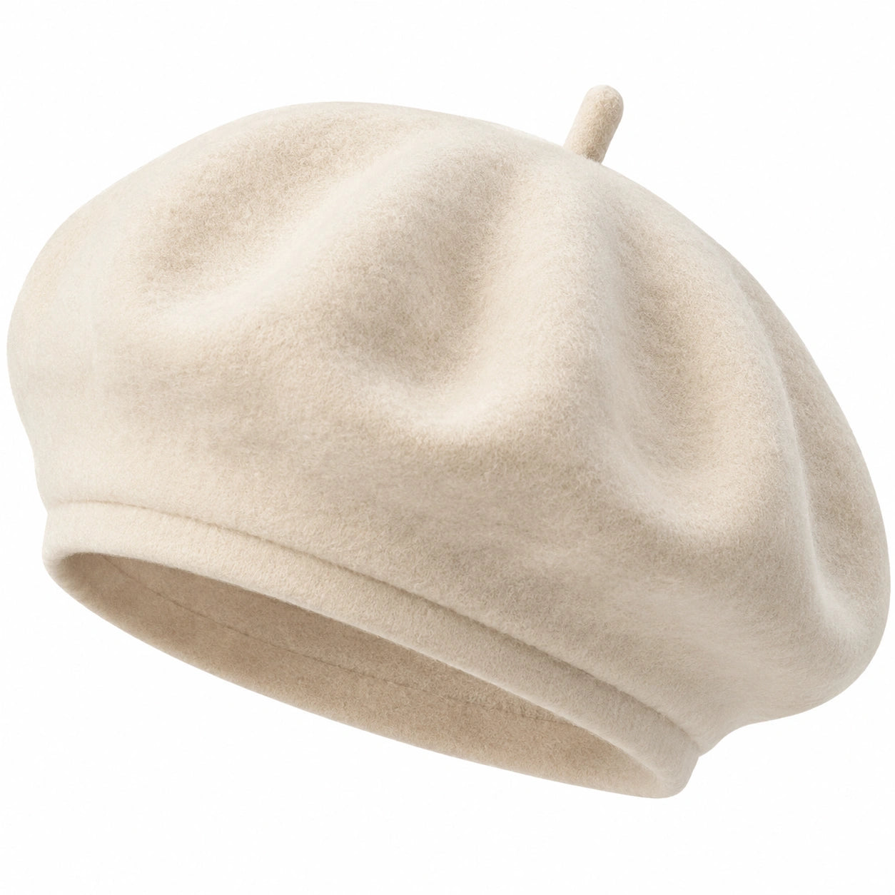 Klassische Damen Baskenmütze Beige Einheitsgröße