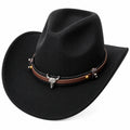 Westernhut Schwarz mit Stieremblem