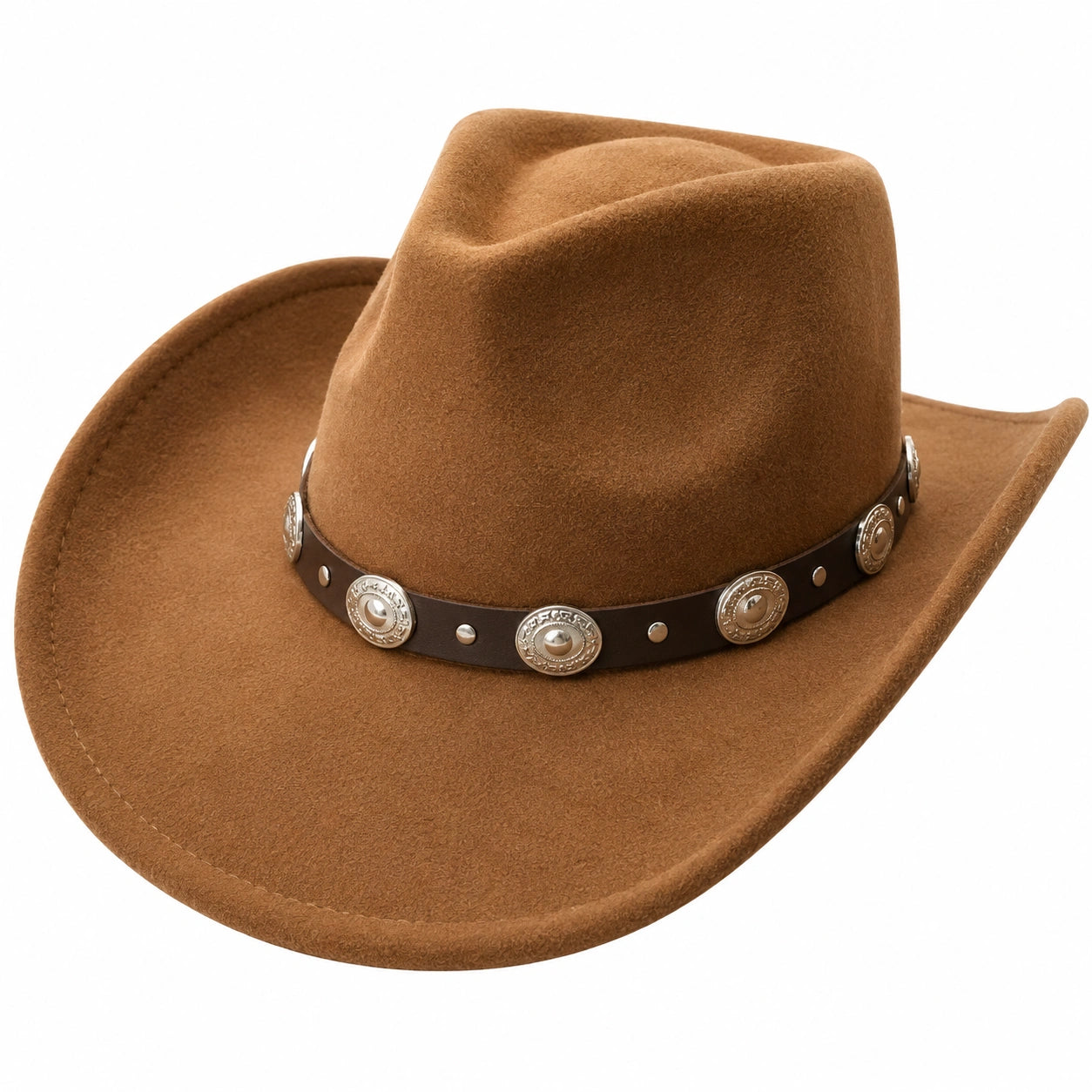 Cowboyhut Braun mit Verzierungen - Einheitsgröße