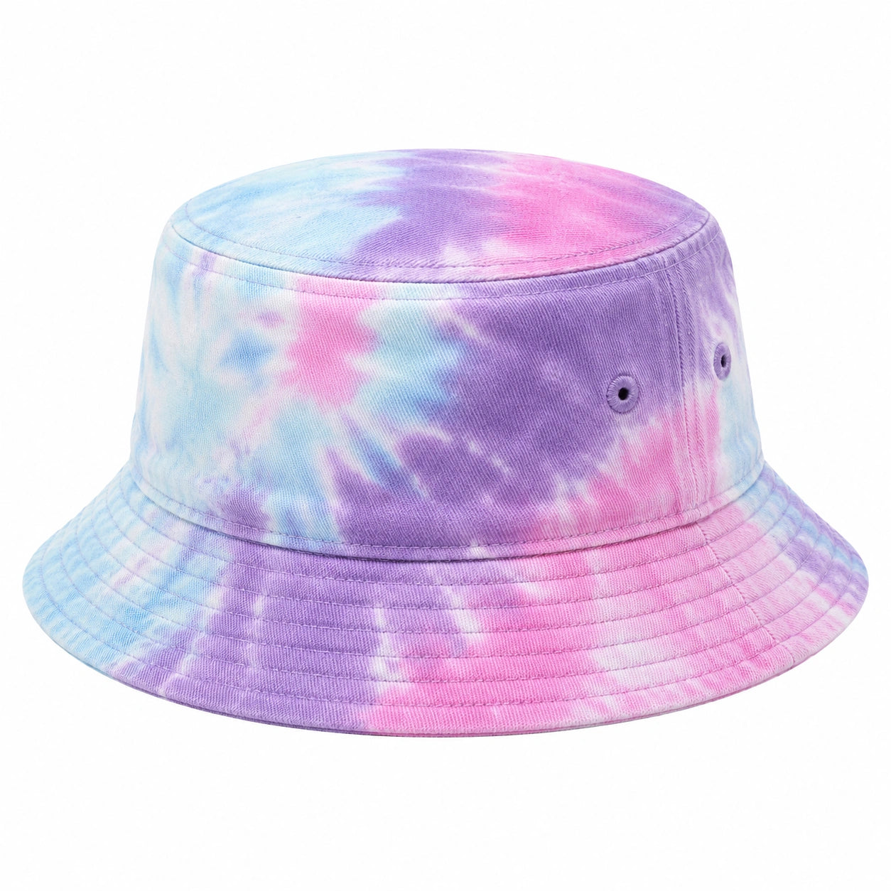 Unisex Fischerhut Batikmuster in Blau, Lila und Rosa