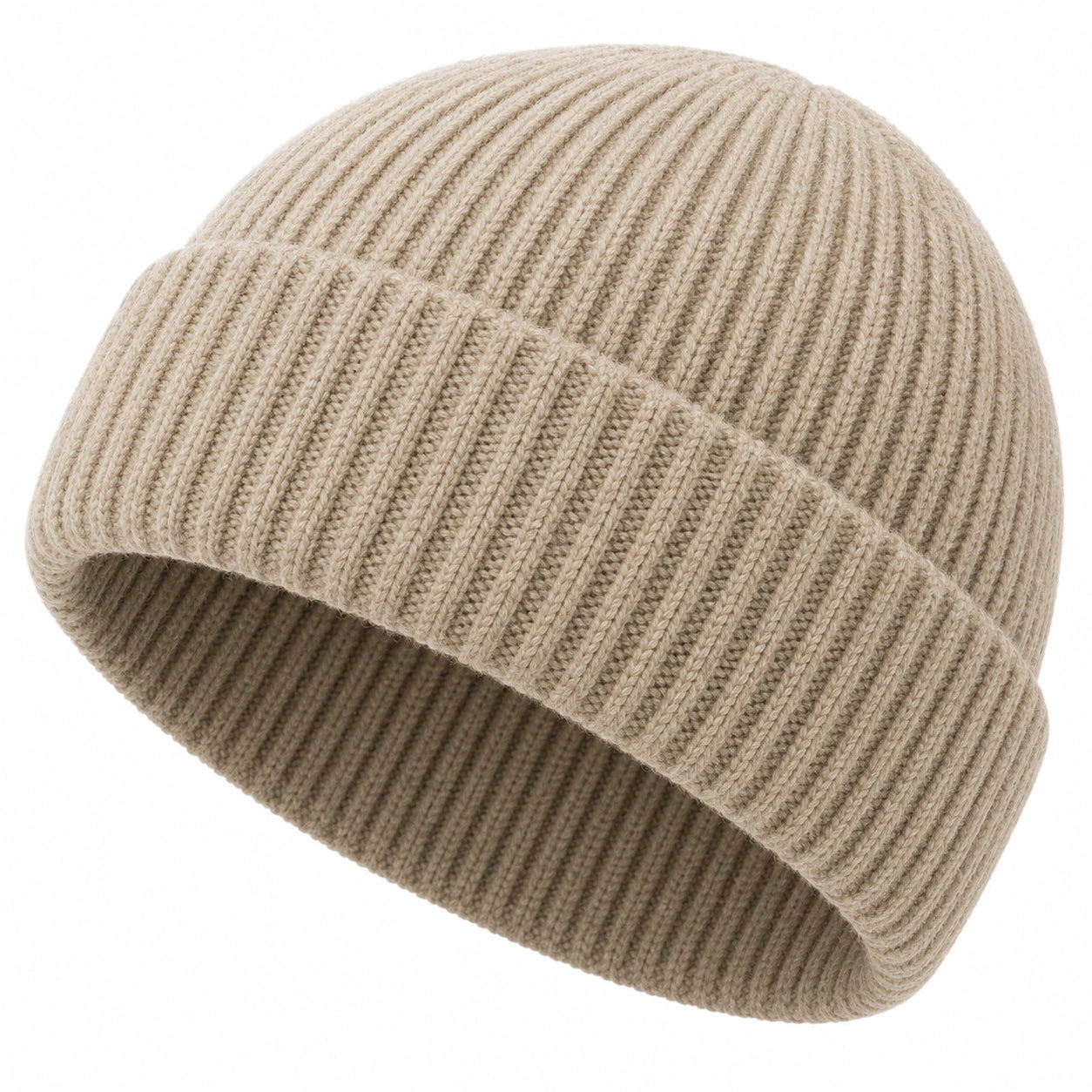 Unisex Rippstruktur Beanie in Beige