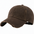 Verstellbare Vintage-Baseballkappe im Used-Look Braun