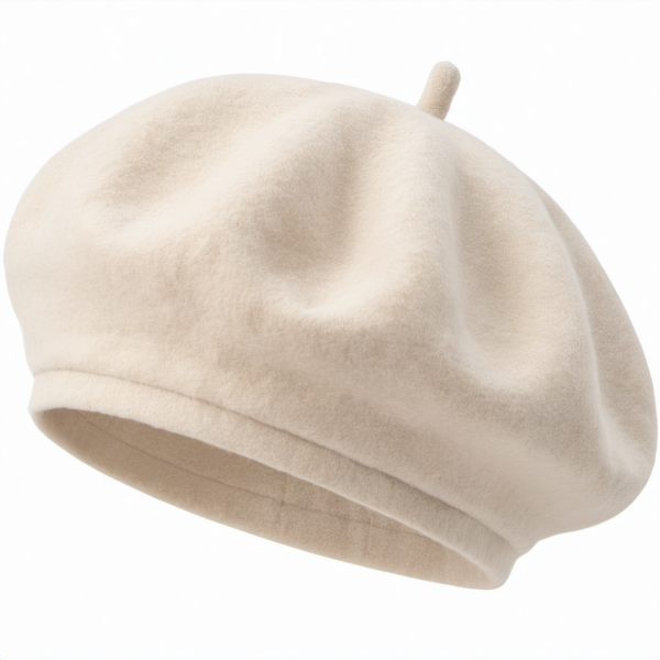 Klassische Damen Baskenmütze Beige Einheitsgröße