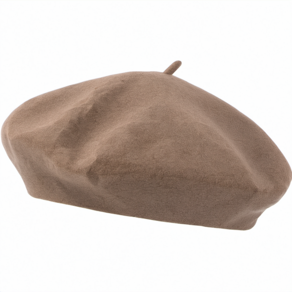Klassisches Unisex Wollbarett Hellbraun
