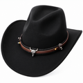 Westernhut Schwarz mit Stieremblem
