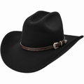 Schwarzer Unisex Cowboyhut mit Schnalle