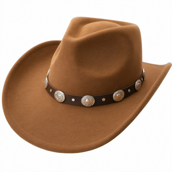 Cowboyhut Braun mit Verzierungen - Einheitsgröße