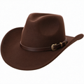 Brauner Cowboyhut mit Lederband