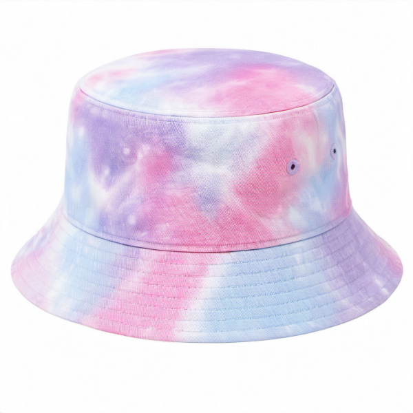 Unisex Batik Fischerhut Rosa/Lila/Blau