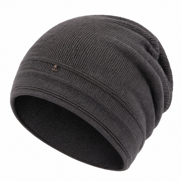 Dunkelgraue Unisex Beanie-Mütze für Alltag und Outdoor
