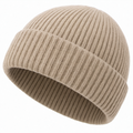 Unisex Rippstruktur Beanie in Beige